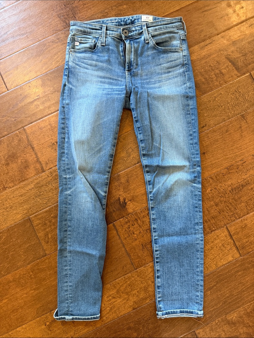 AG Adriano Goldschmied Women's Light Blue ankle cigarette Jeans
